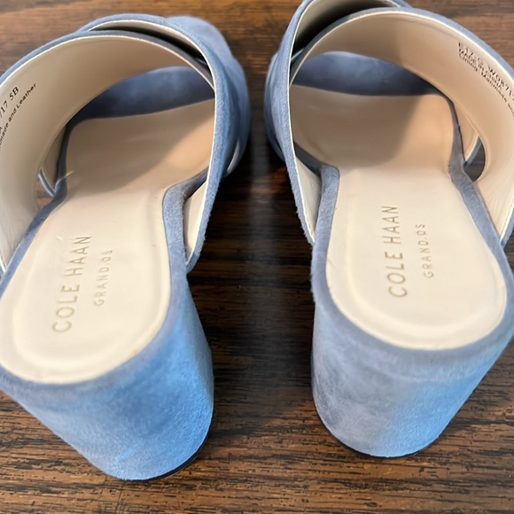 NEW COLE HAAN Gabby sandals mules 5B light blue. Crisscross Straps, Block Heel. - Picture 7 of 9